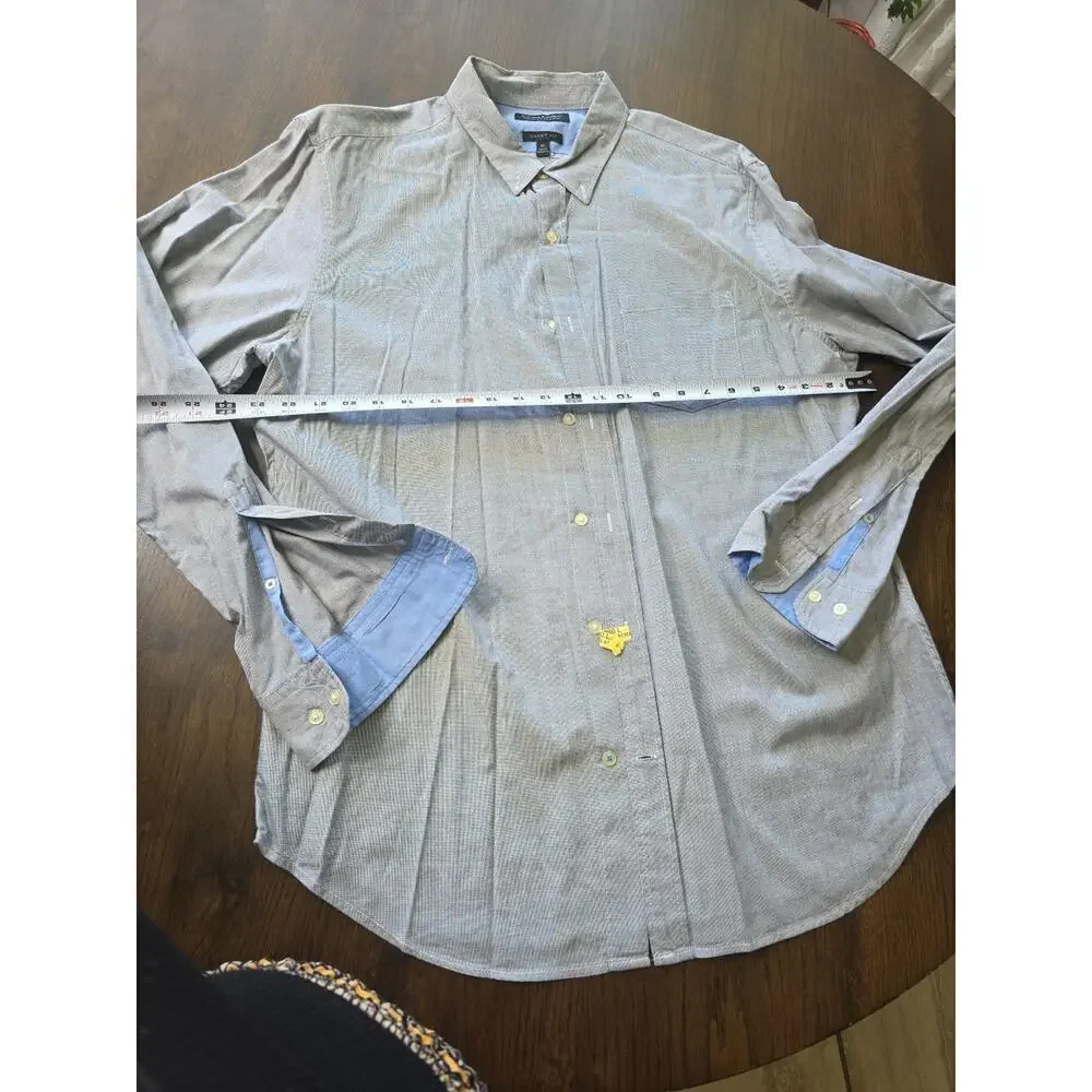 Banana Republic Shirt Mens XL Grant Fit Blue Long Sleeve Button 100%‎ Cotton